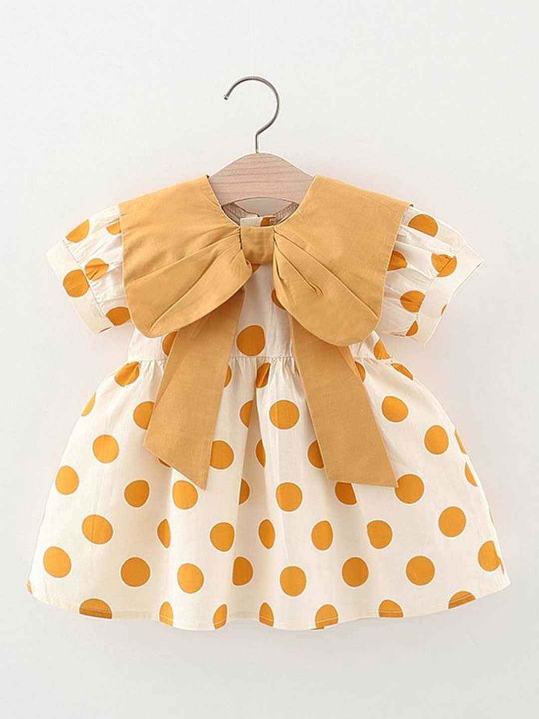

LULU & SKY Polka Dot Print Fit & Flare Dress, Yellow