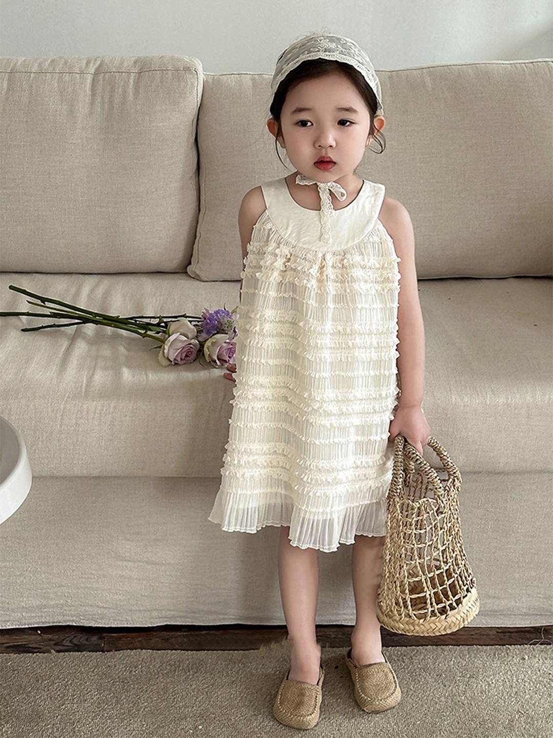 

LULU & SKY Checked A-Line Dress, Beige