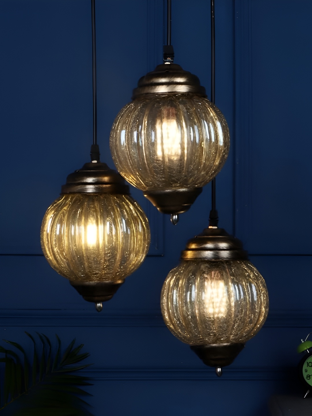 

GAUVIK Gold-Toned & White Glass Ceiling Lamp