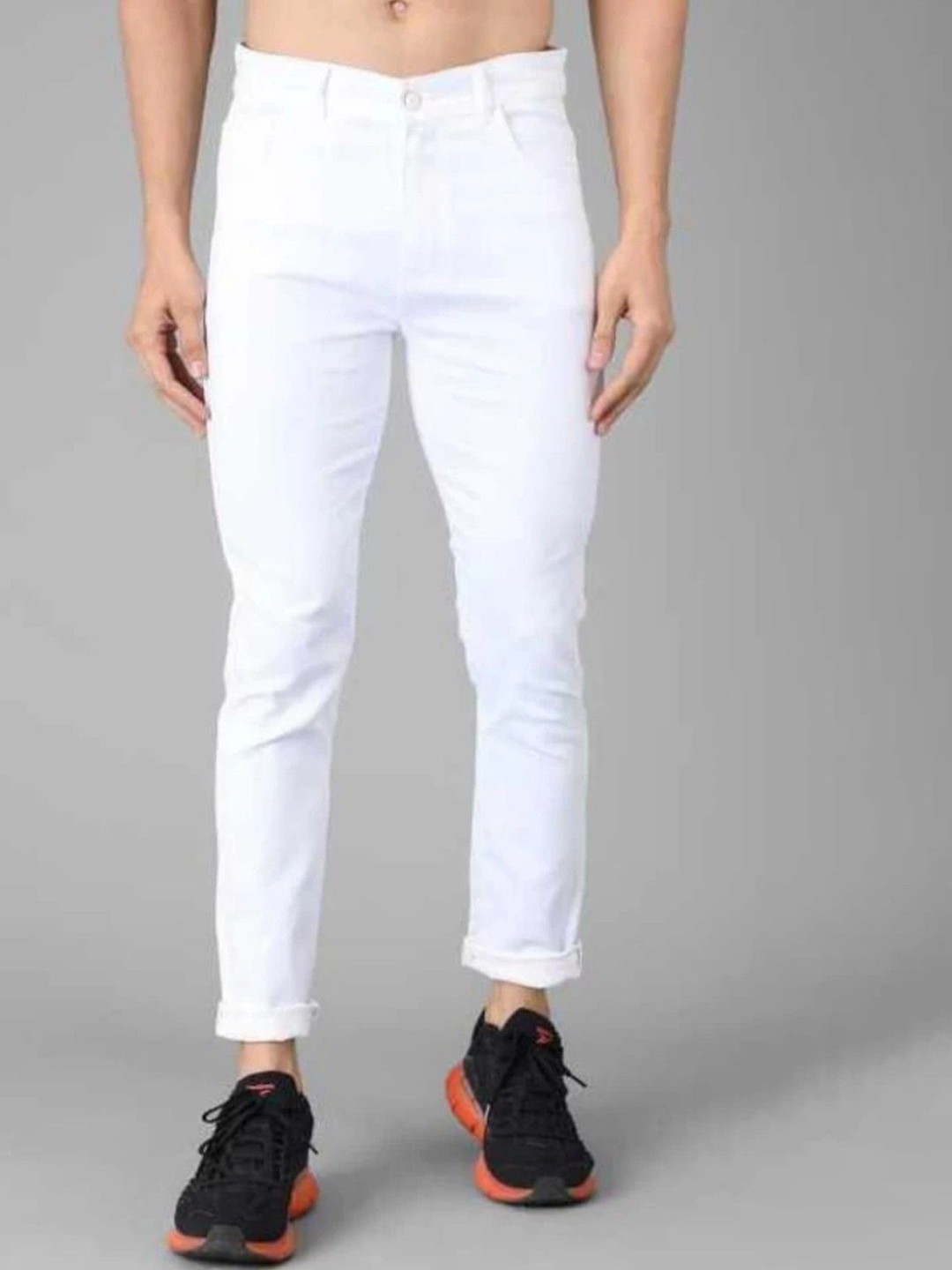 

COMFITS Men Classic Slash Knee Jeans, White