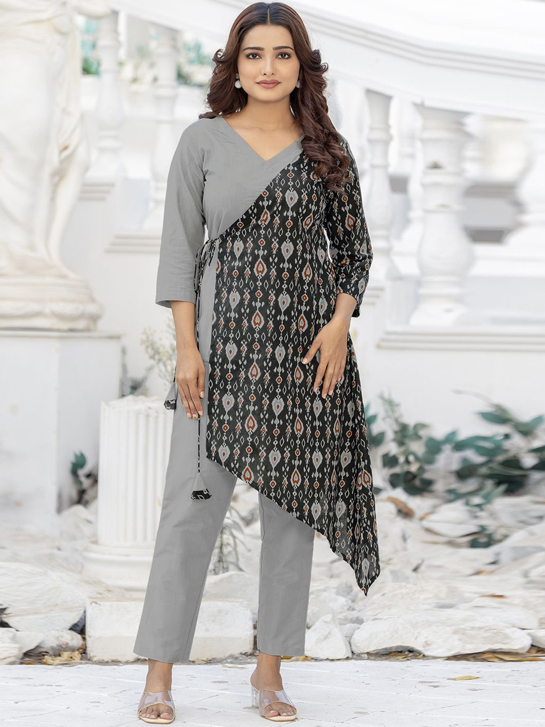 

WEAVLLITE Tunic With Trouser Co-Ords, Grey
