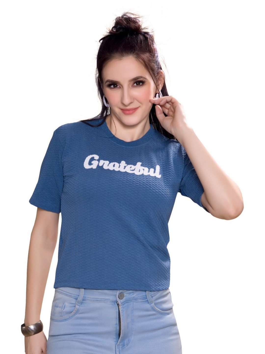 

BAESD Women Printed T-shirt, Blue