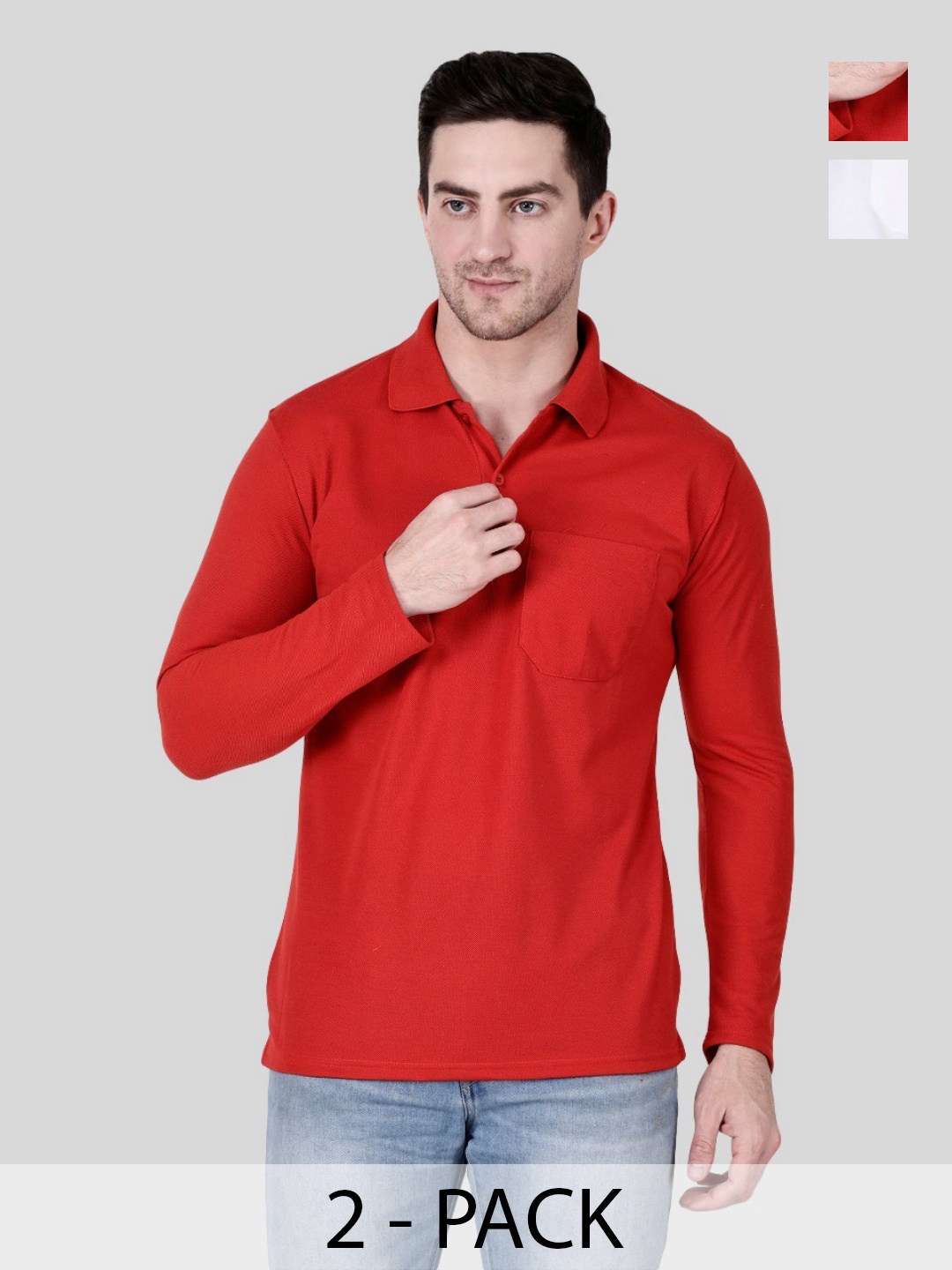 

SAIKSA FASHION Men 2 Polo Collar Pockets T-shirt, Multi