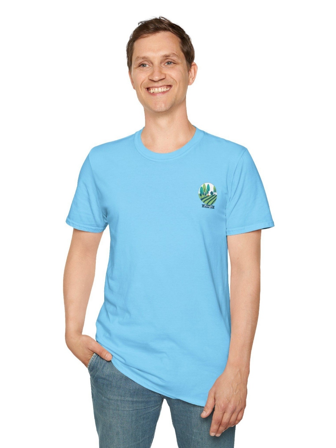 

Naturebliss Men Printed Applique T-shirt, Blue