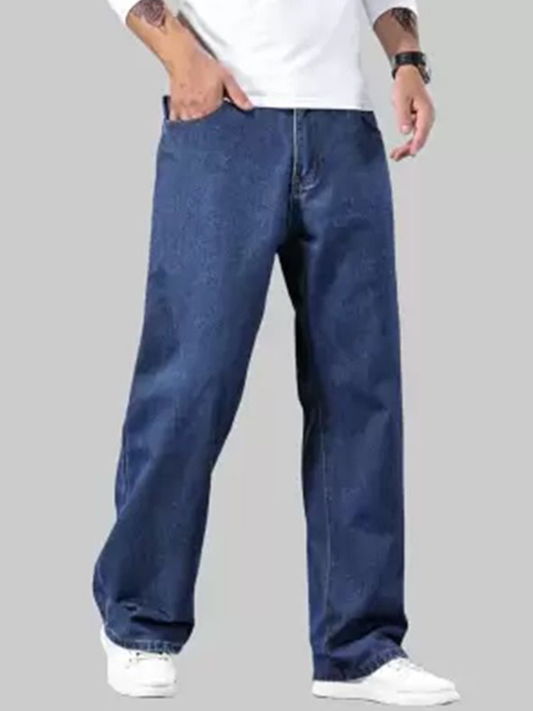 

COMFITS Men Classic Low Distress Stretchable Jeans, Blue