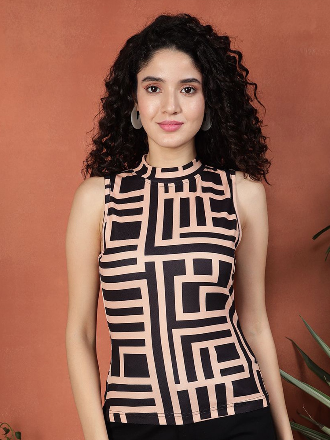 

TANDUL Print Top, Brown