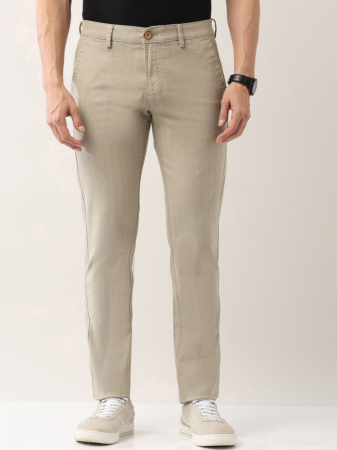 

AD By Arvind Men Slim Fit Chinos Trousers, Green