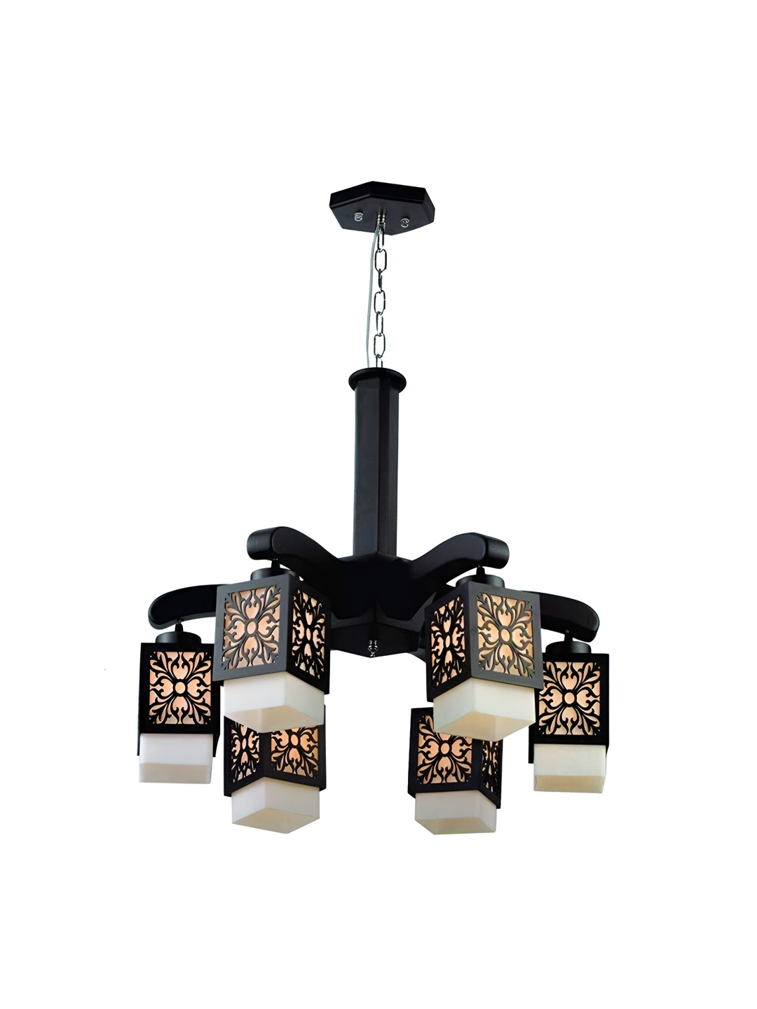 

GAUVIK White & Black Glass Ceiling Lamp