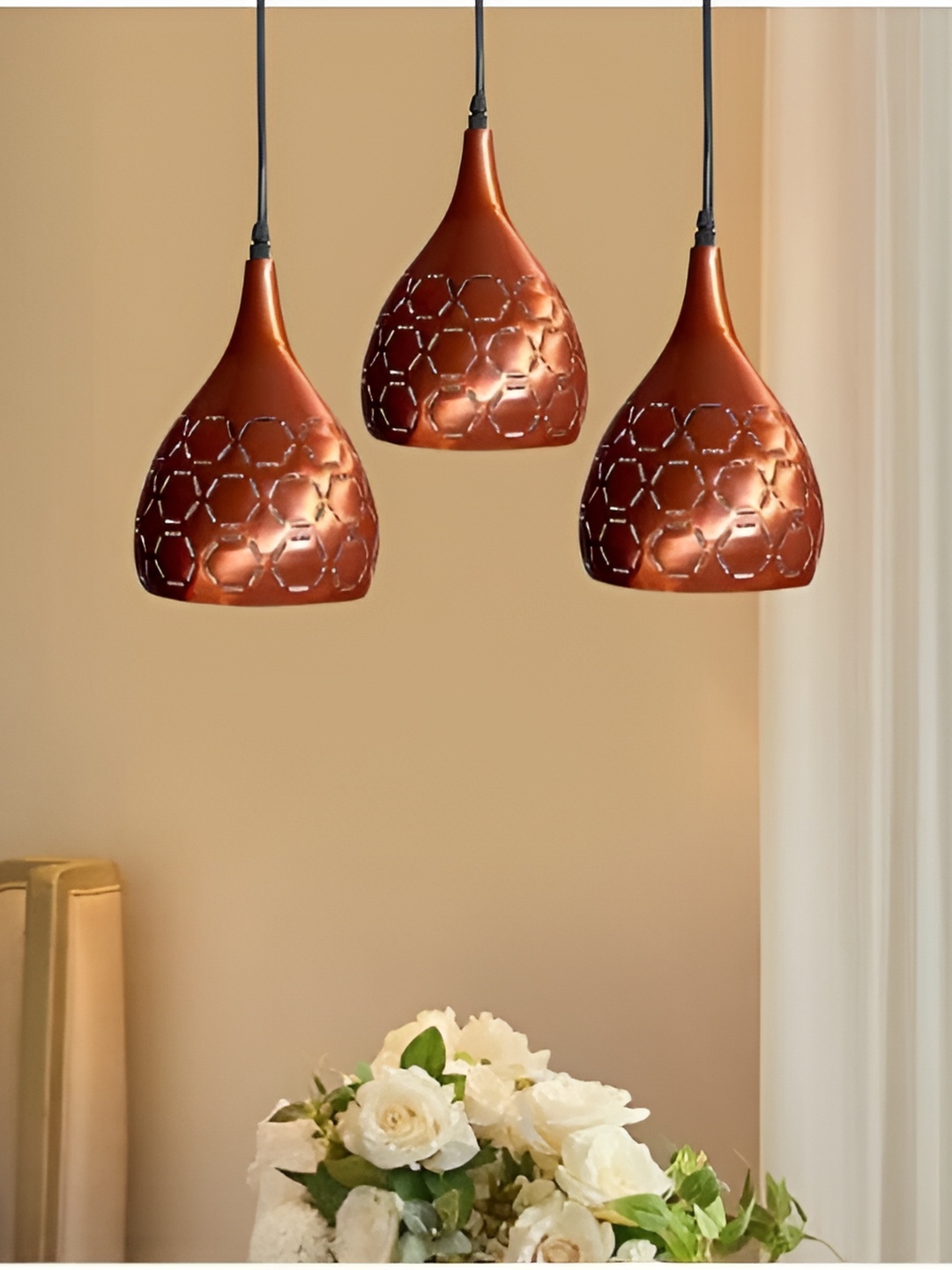 

GAUVIK Copper-Toned Printed Aluminium Ceiling Lamp