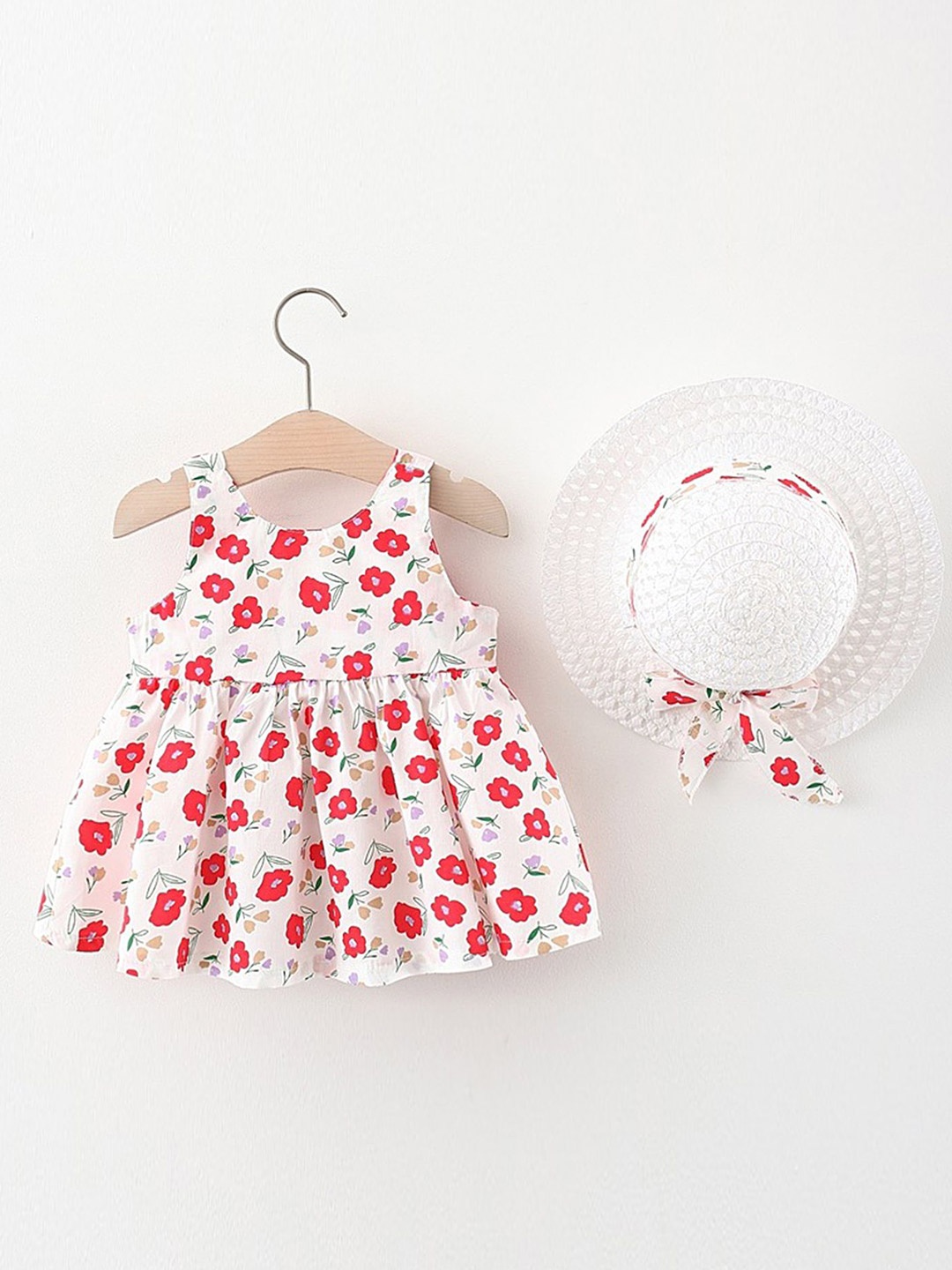 

LULU & SKY Floral Print Fit & Flare Dress, Red