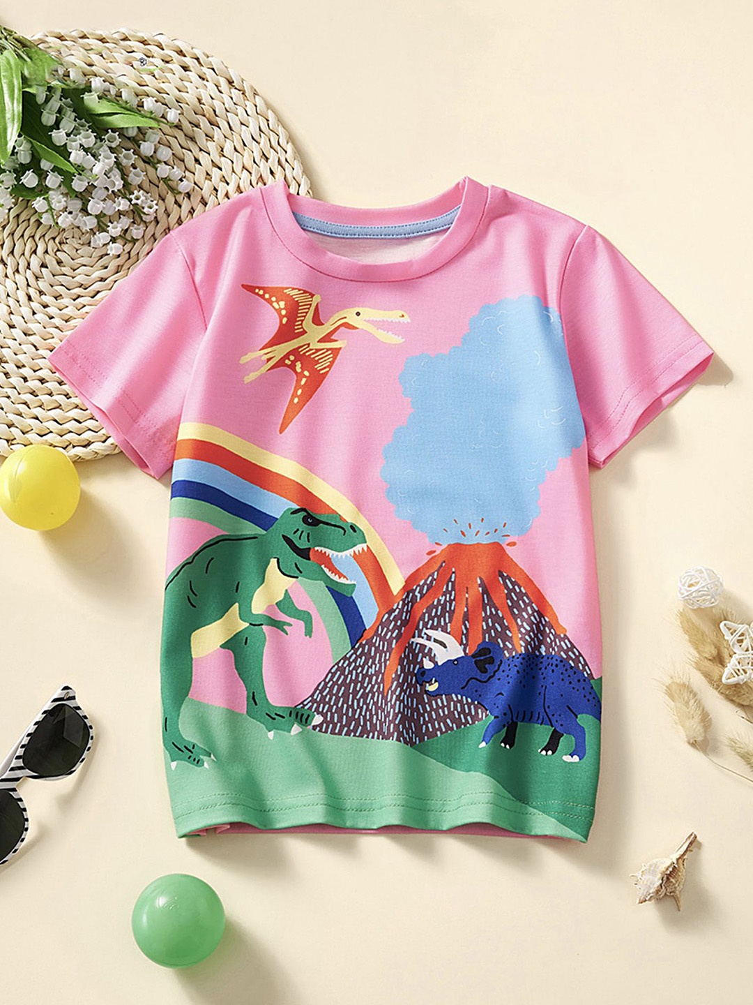 

LULU & SKY Kids Printed Applique T-shirt, Multi