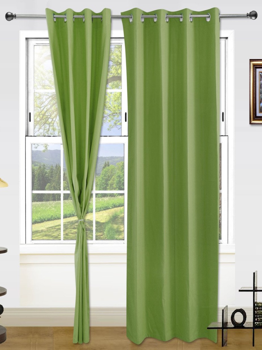

Dekor World Green Set of 2 Door Curtain