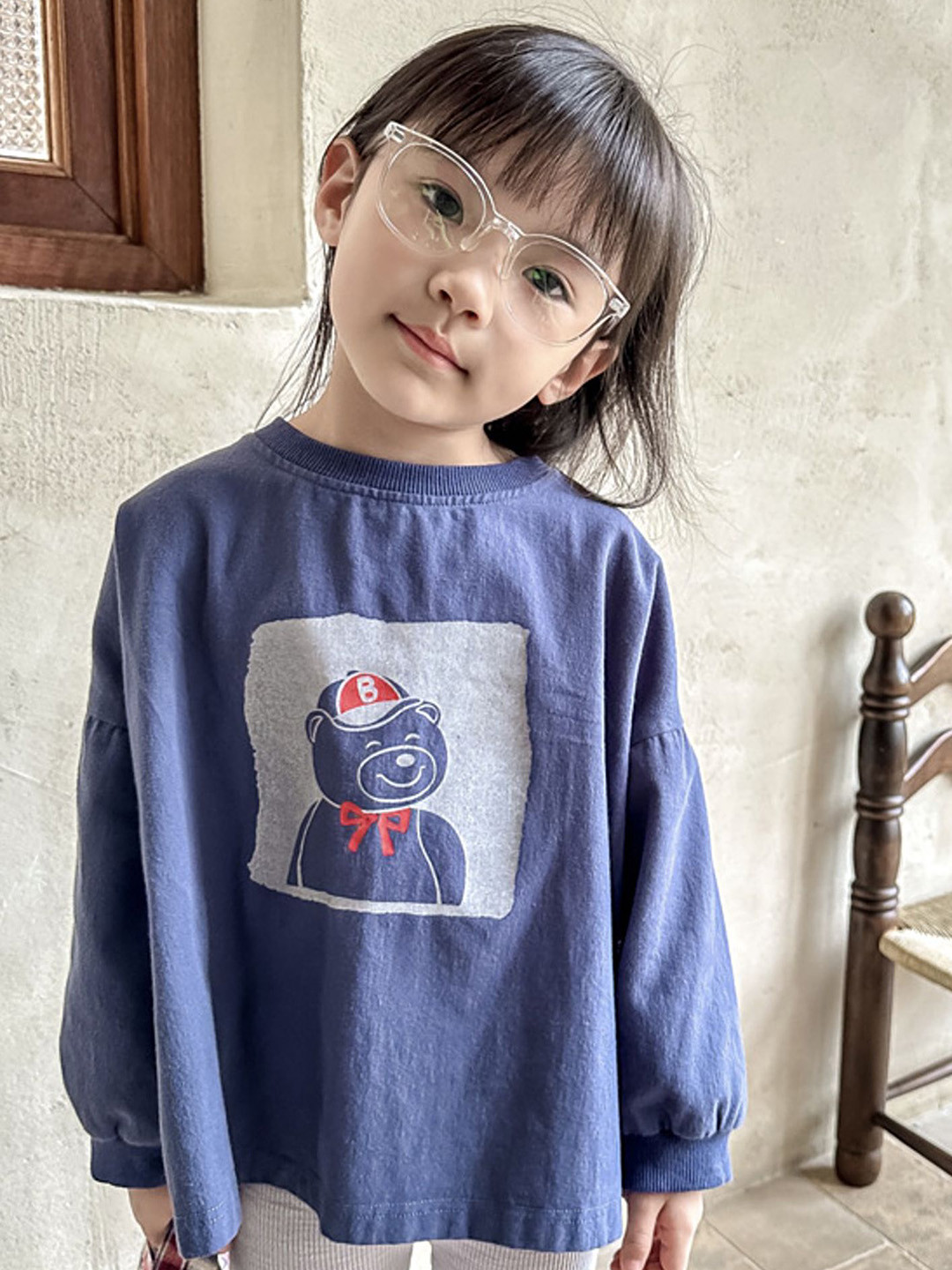 

LULU & SKY Kids Typography Colourblocked Drop-Shoulder Sleeves Pockets T-shirt, Blue