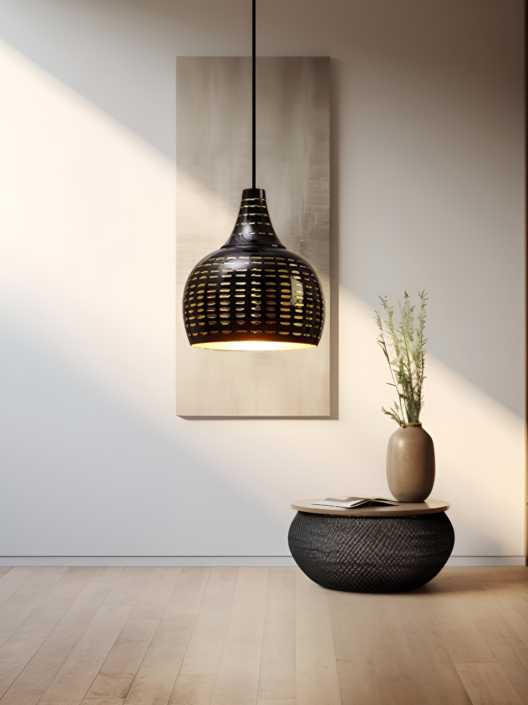

GAUVIK Black Printed Aluminium Ceiling Lamp
