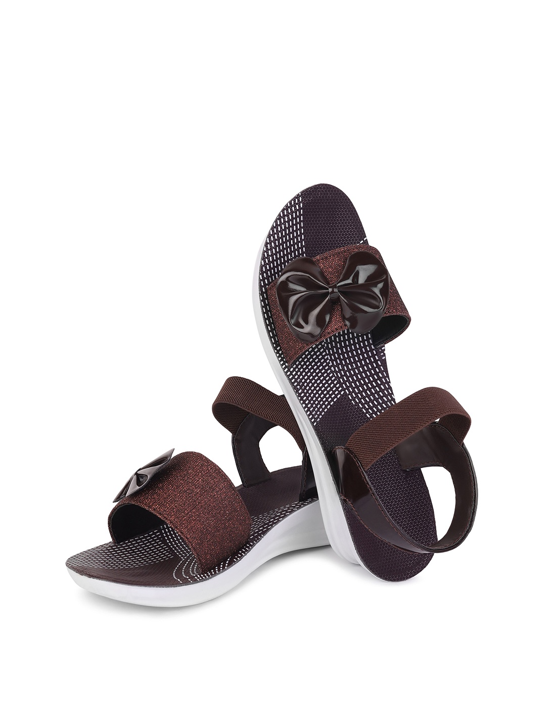 

PENNEN Women Open Toe Flats, Brown
