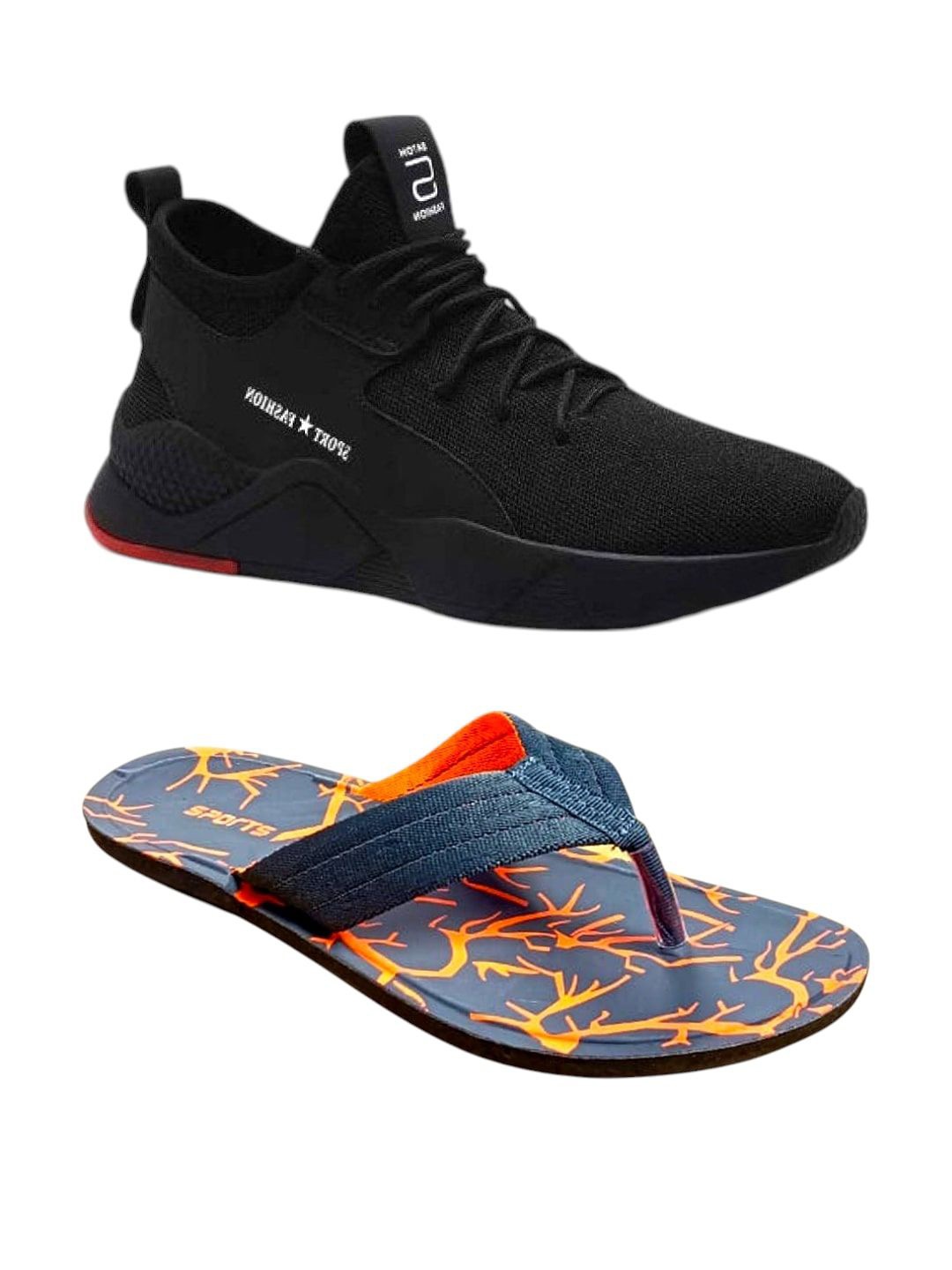 

ORVAX Men Mesh Running Non-Marking Shoes, Orange