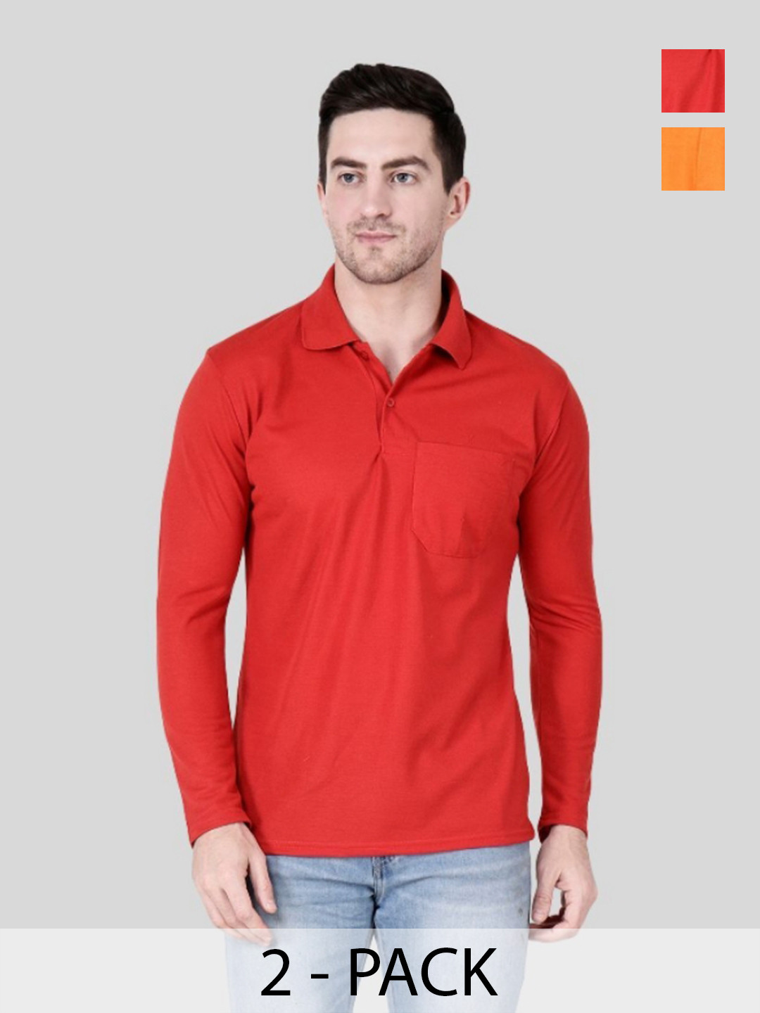 

SAIKSA FASHION Men 2 Polo Collar Pockets T-shirt, Multi
