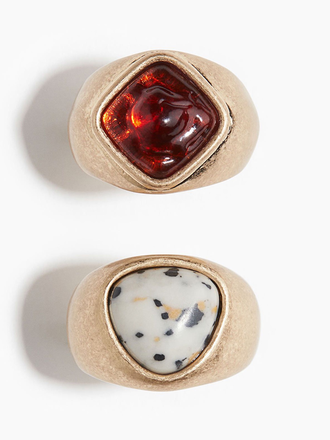 

H&M 2-Pack Embellished Rings, Gold
