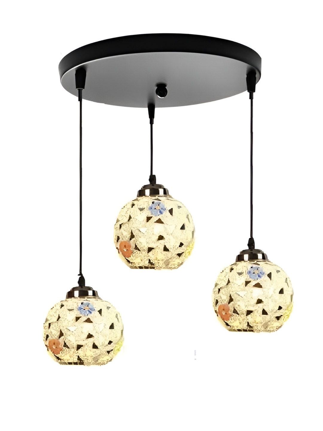 

GAUVIK Gold-Toned Textured Glass Contemporary Ceiling Lamp