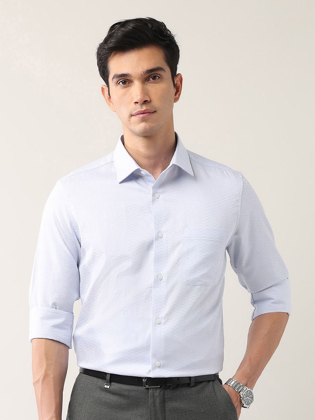 

AD By Arvind Men Opaque Striped Casual Shirt, Blue