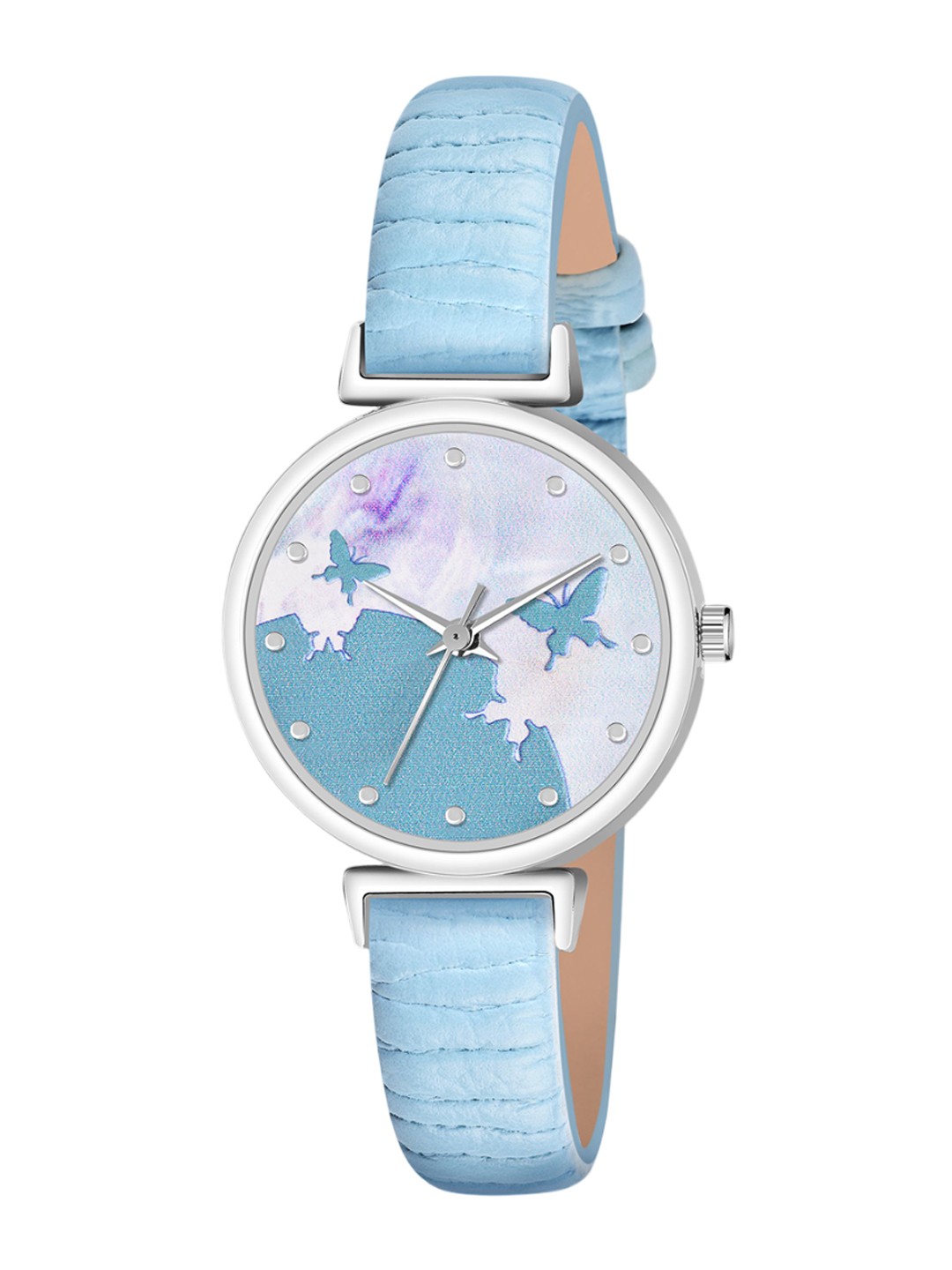 

THE SHOPOHOLIC Women Printed Dial & Leather Straps Analogue Watch AB64-SKY, Blue
