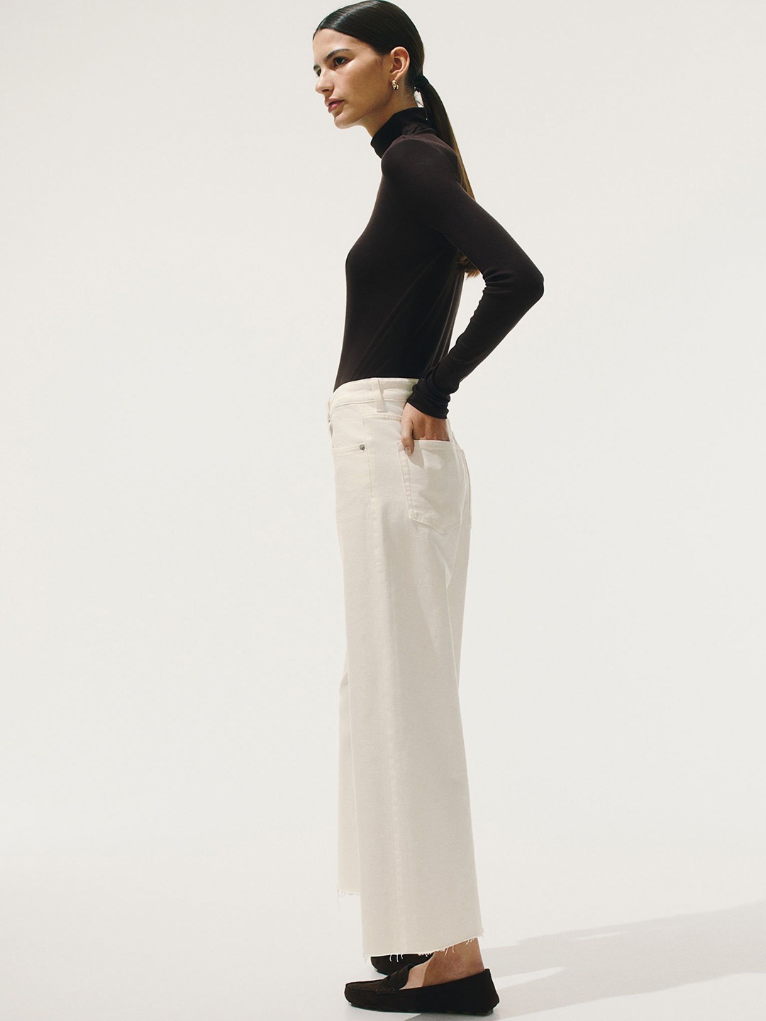 

H&M Wide Jeans, White
