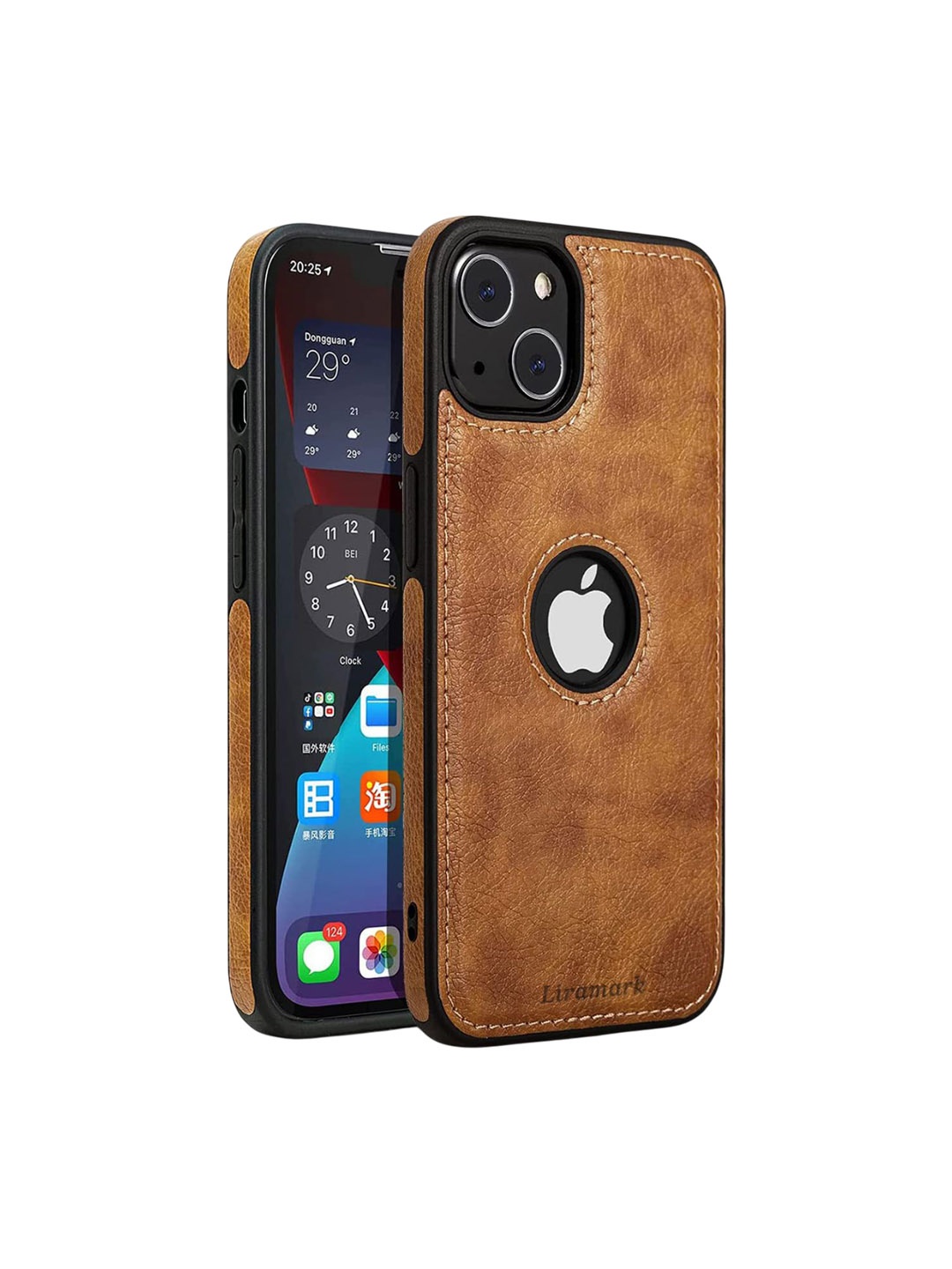 

LIRAMARK Solid Printed iPhone 13 Mini Back Case Mobile Accessories, Brown