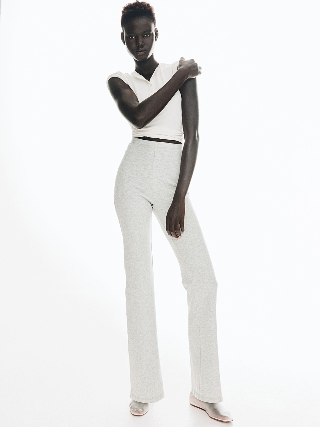 

H&M Flared Leggings, Grey