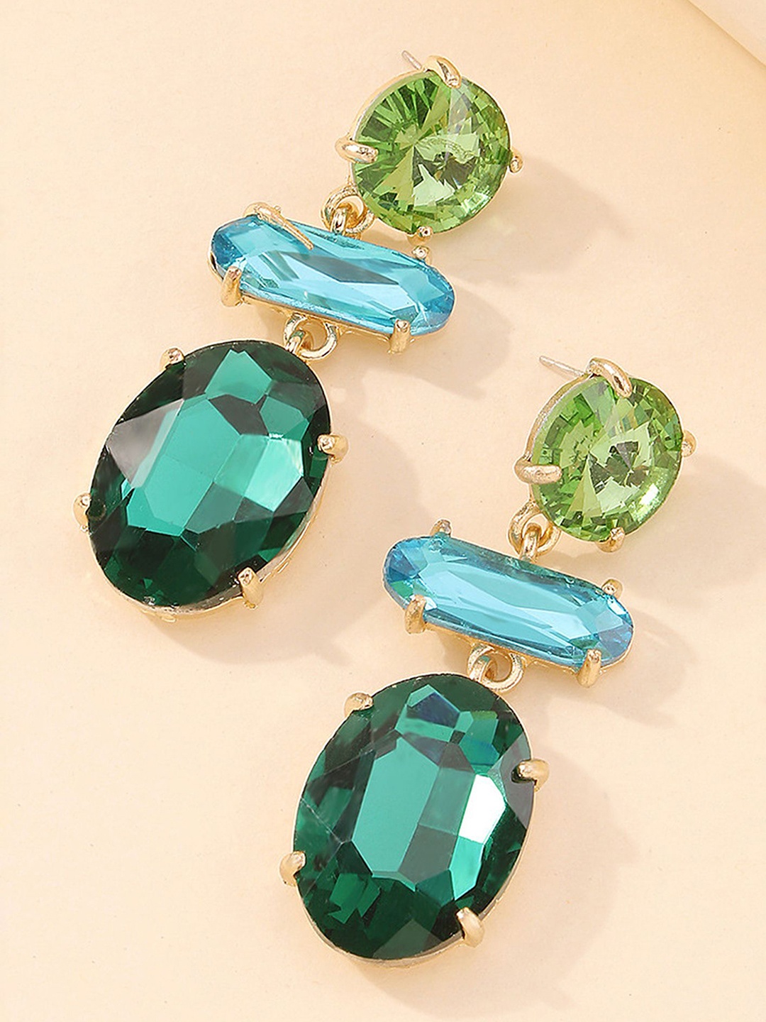 

LULU & SKY Contemporary Drop Earrings, Green