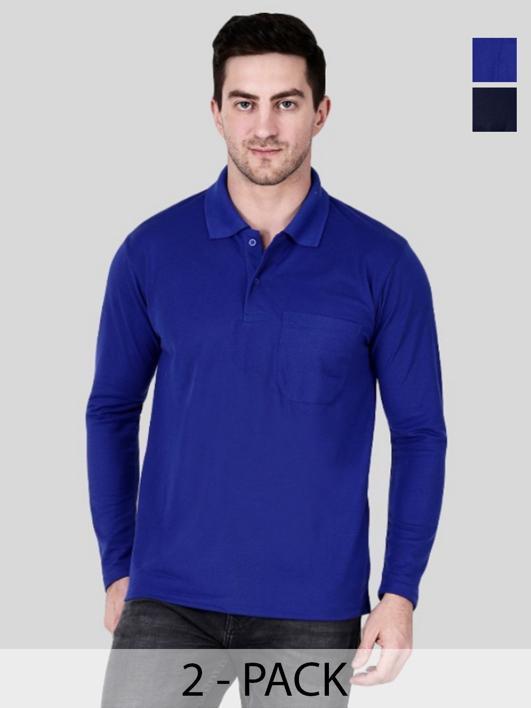 

SAIKSA FASHION Men 2 Polo Collar Pockets T-shirt, Multi