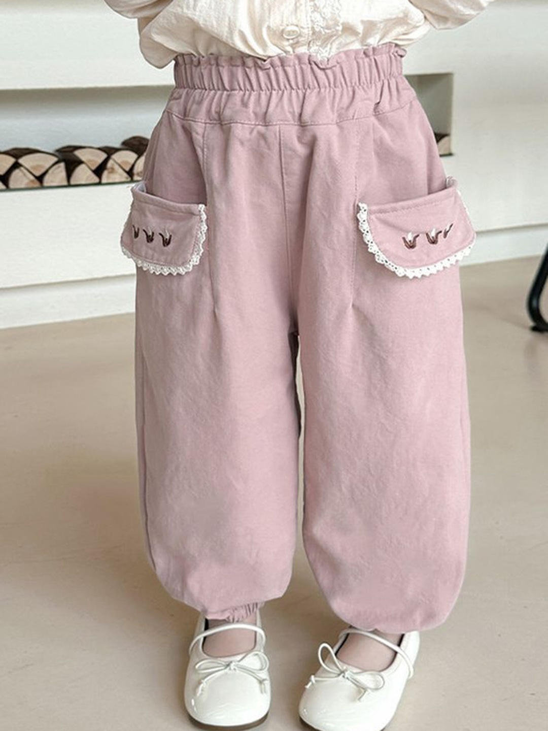 

LULU & SKY Girls Tapered Fit High-Rise Highly Distressed Jeans, Pink