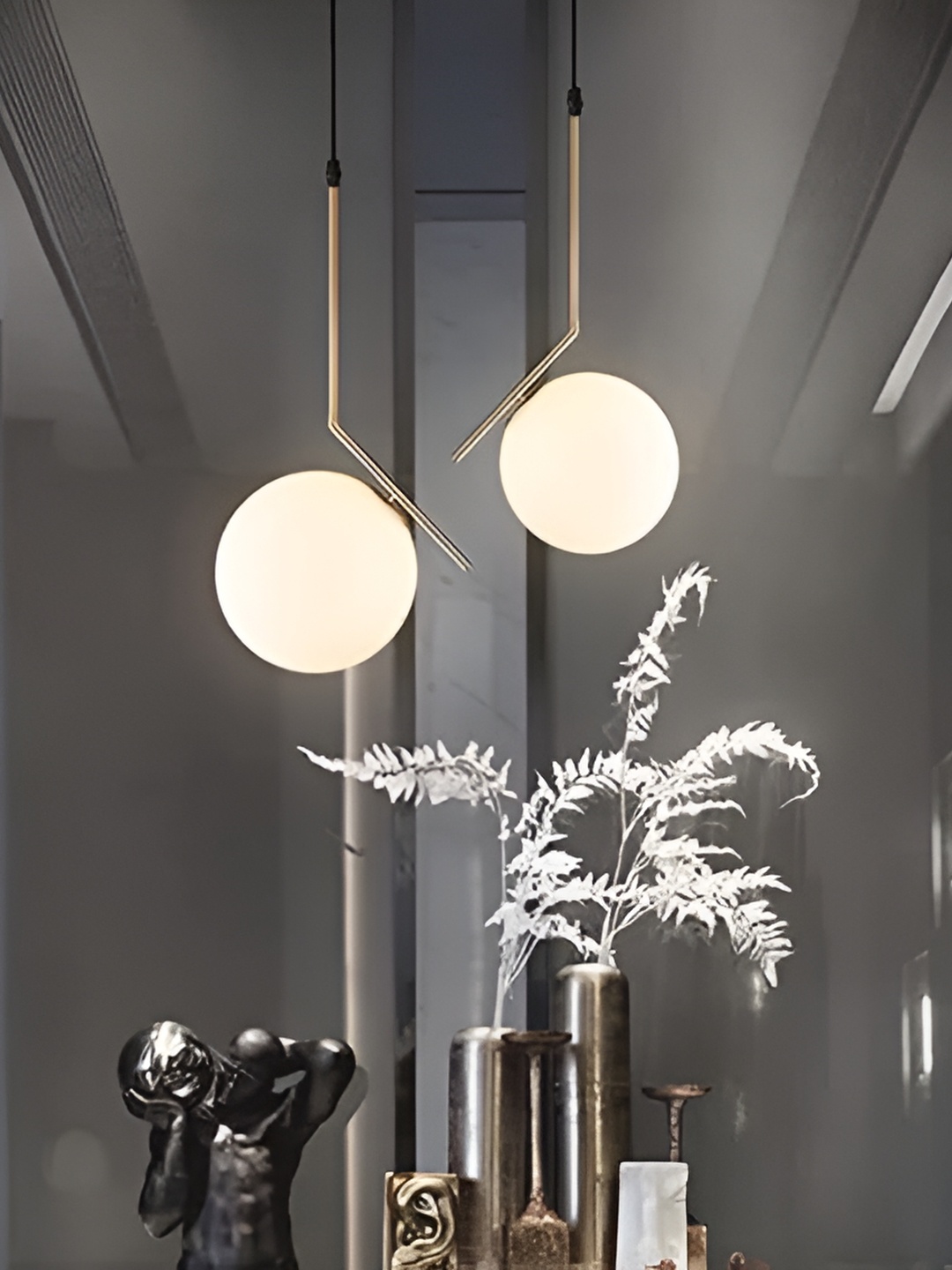 

GAUVIK Gold-Toned Glass Ceiling Lamp