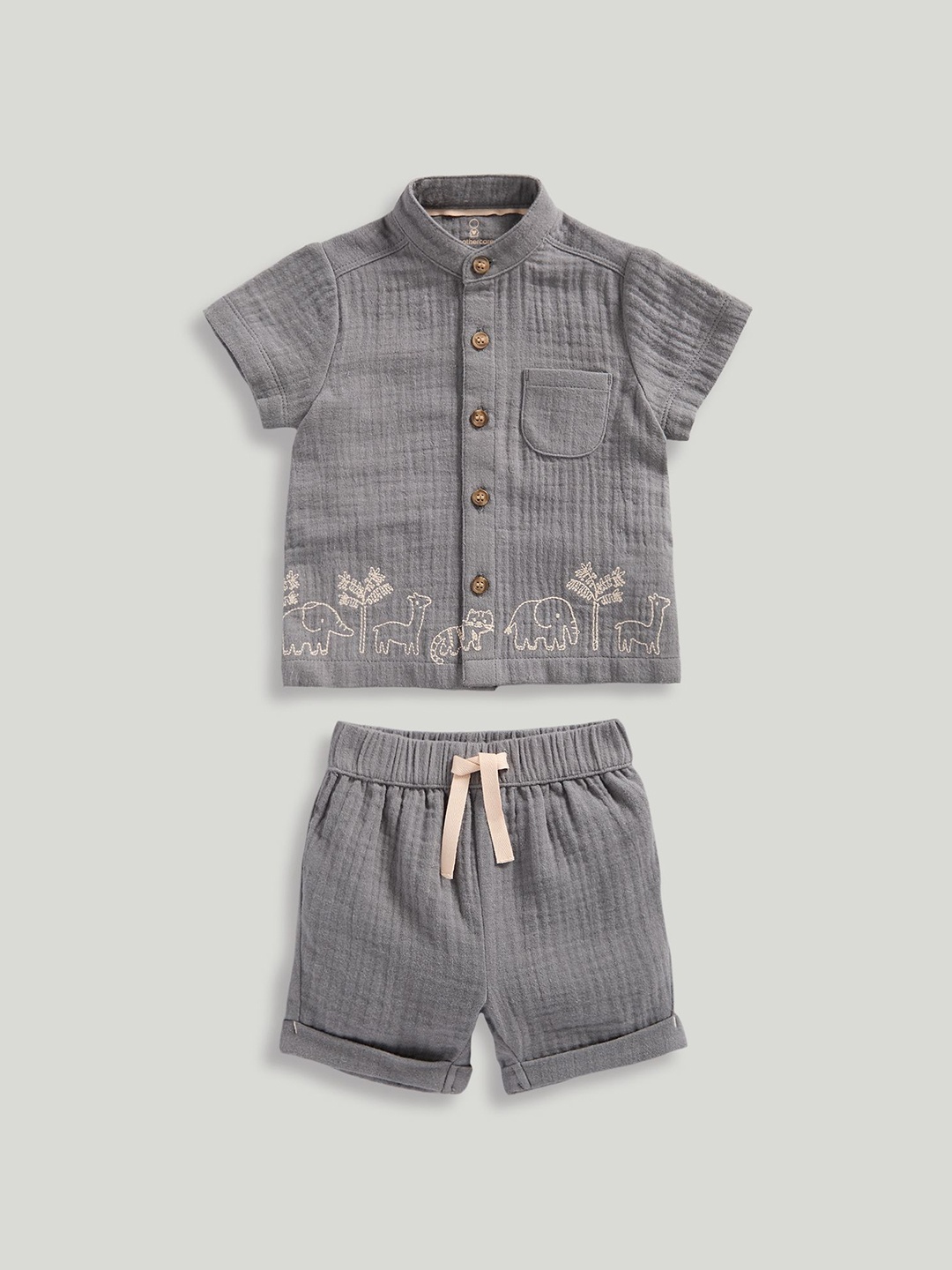 

mothercare Boys Shirt with Shorts, Grey