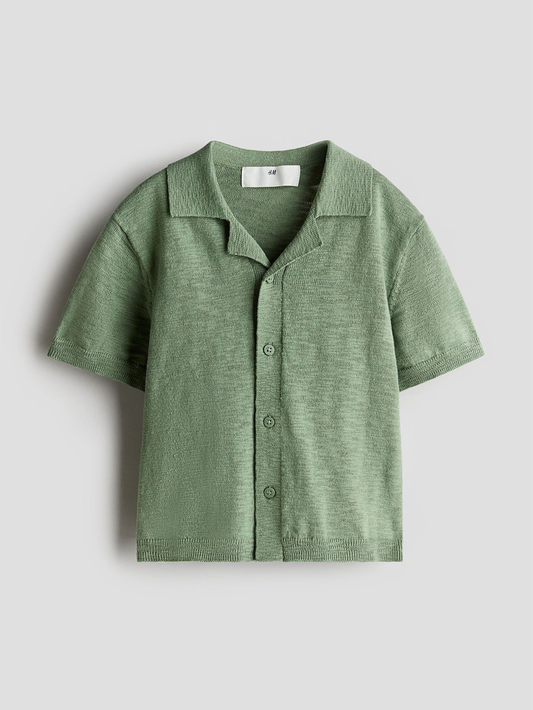 

H&M Fine-Knit Resort Shirt, Green