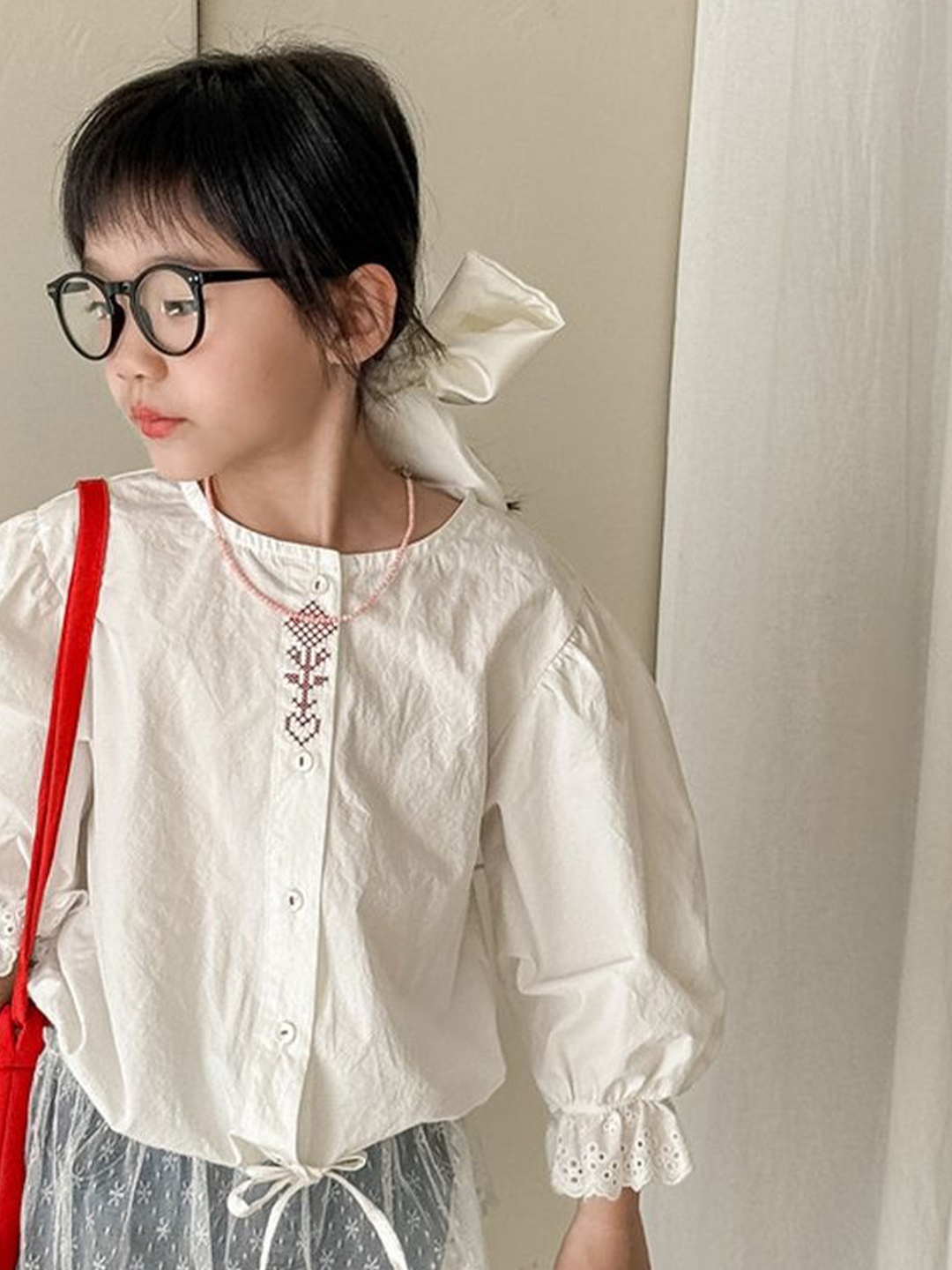 

LULU & SKY Striped Cotton Top, Beige