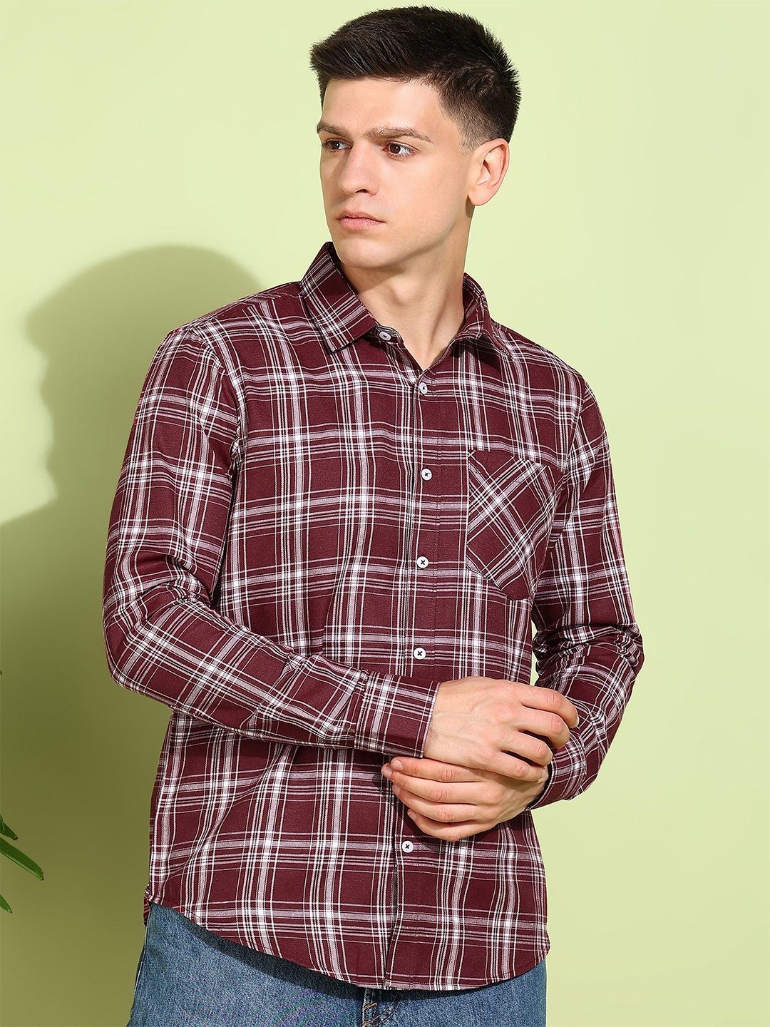 

Moda Rapido Men Classic Tartan Checks Opaque Checked Casual Shirt, Multi