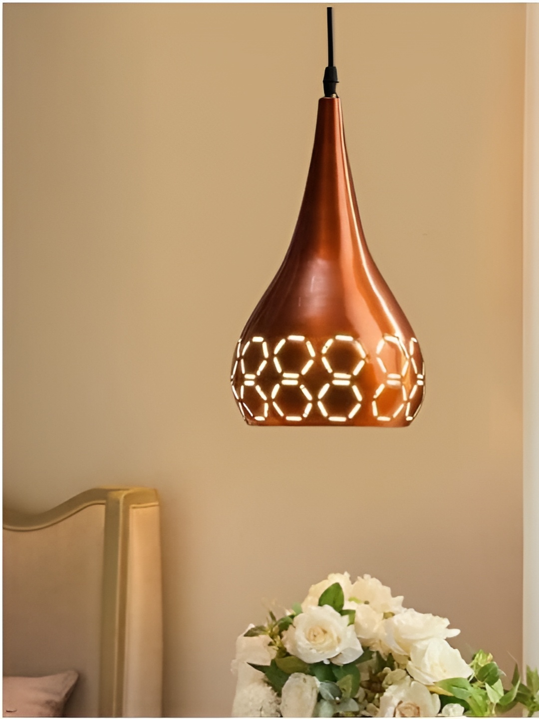 

GAUVIK Copper-Toned Textured Aluminium Ceiling Lamp