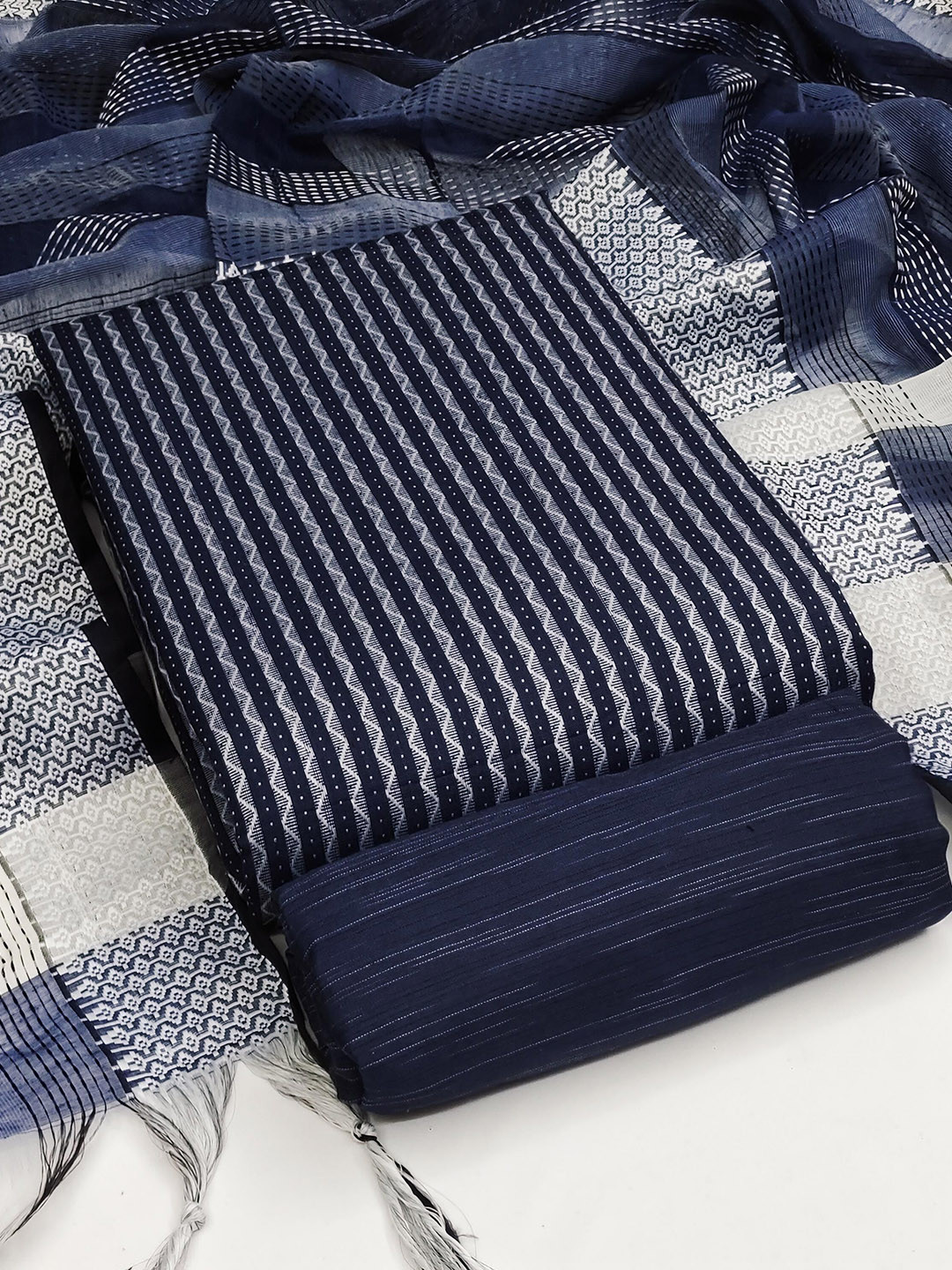 

SHADOW & SAINING Unstitched Dress Material, Blue