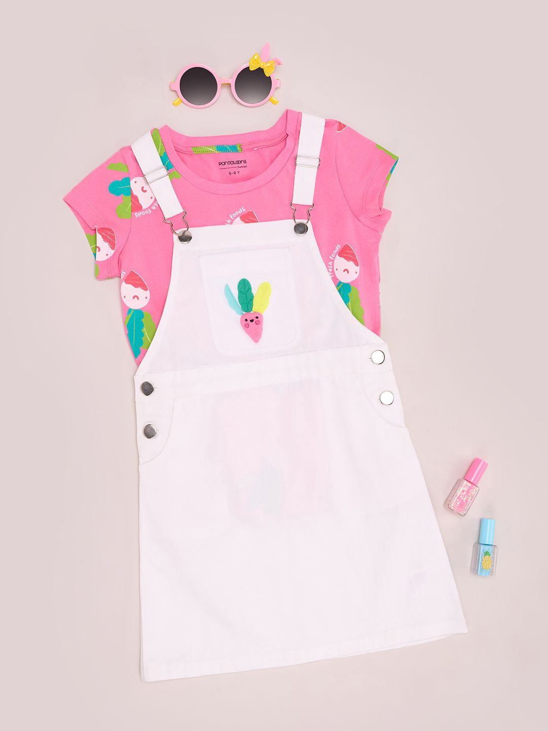 

Pantaloons Junior Pinafore Dress, White