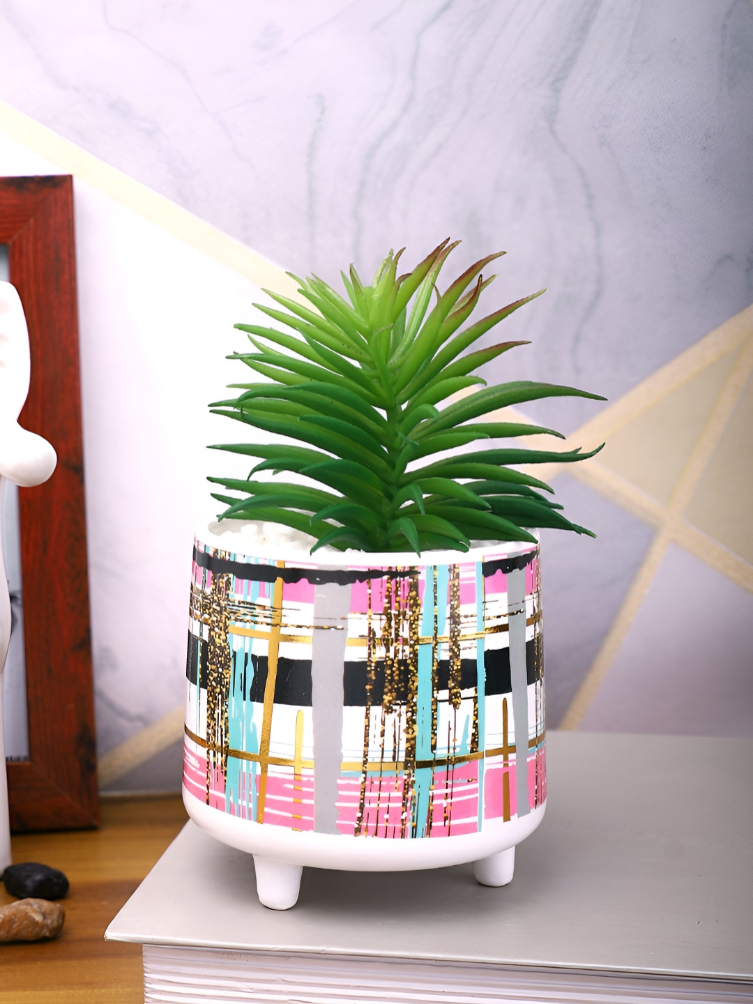 

Myntra Elegant Homes Multicoloured 1 Pieces Artificial Plant With Pot, White