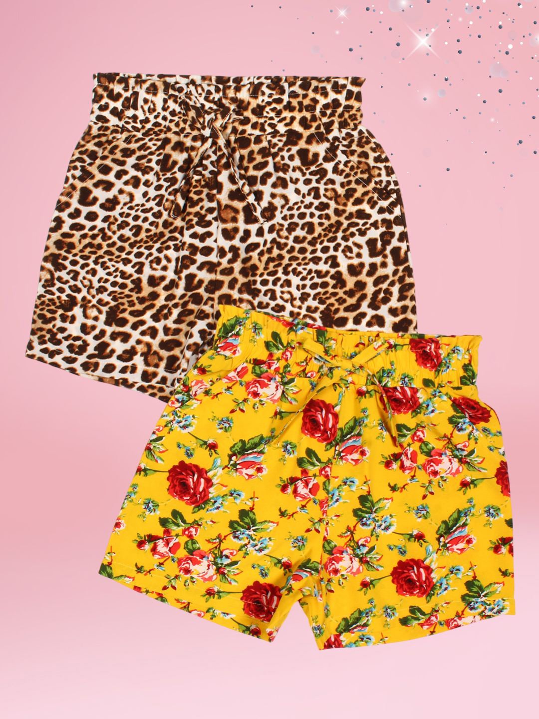 

CUTECUMBER Girls Floral Printed Shorts, Yellow
