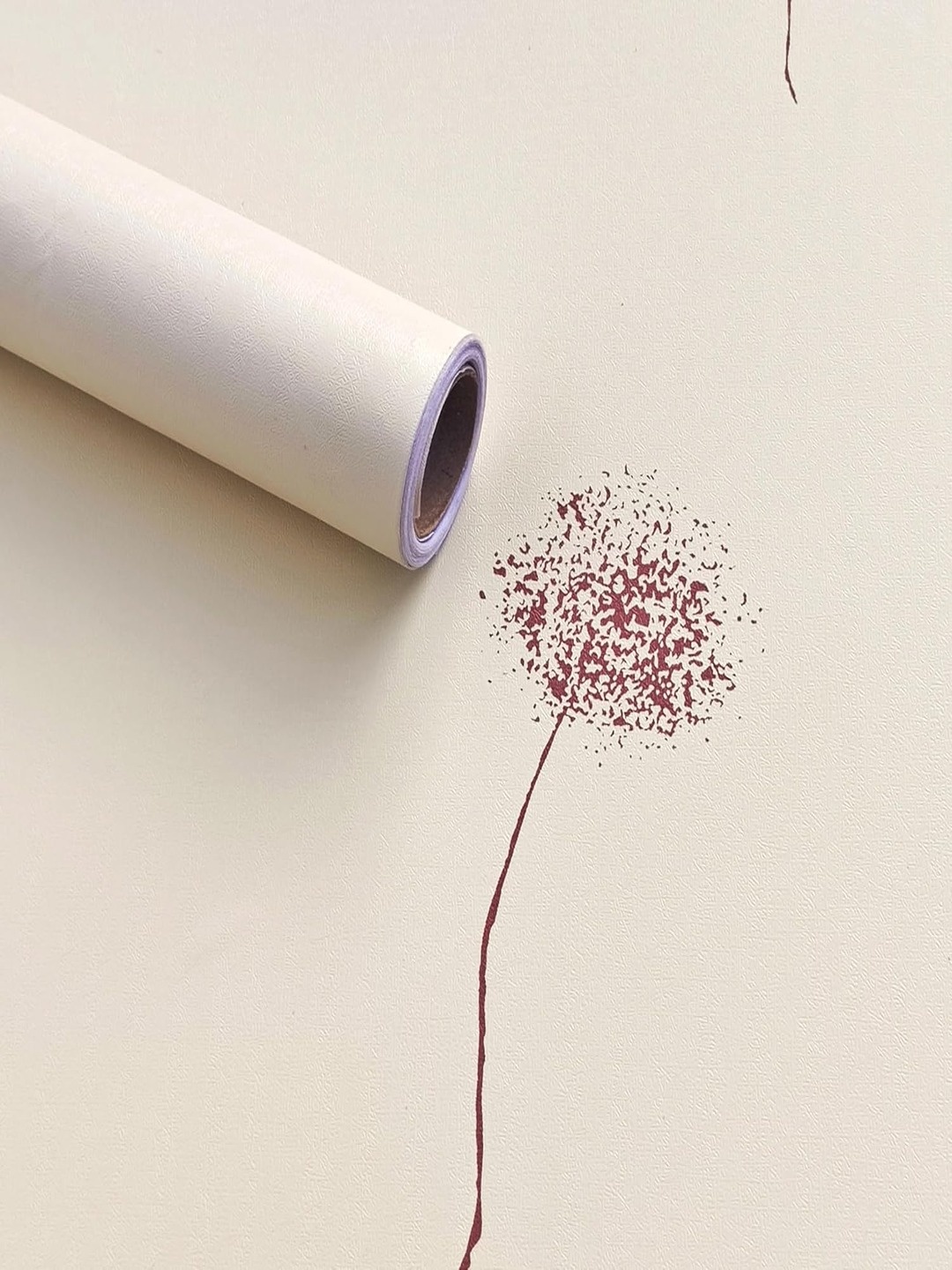 

HOMEMATES Cream-Colored & Maroon Printed Waterproof Wall Sticker
