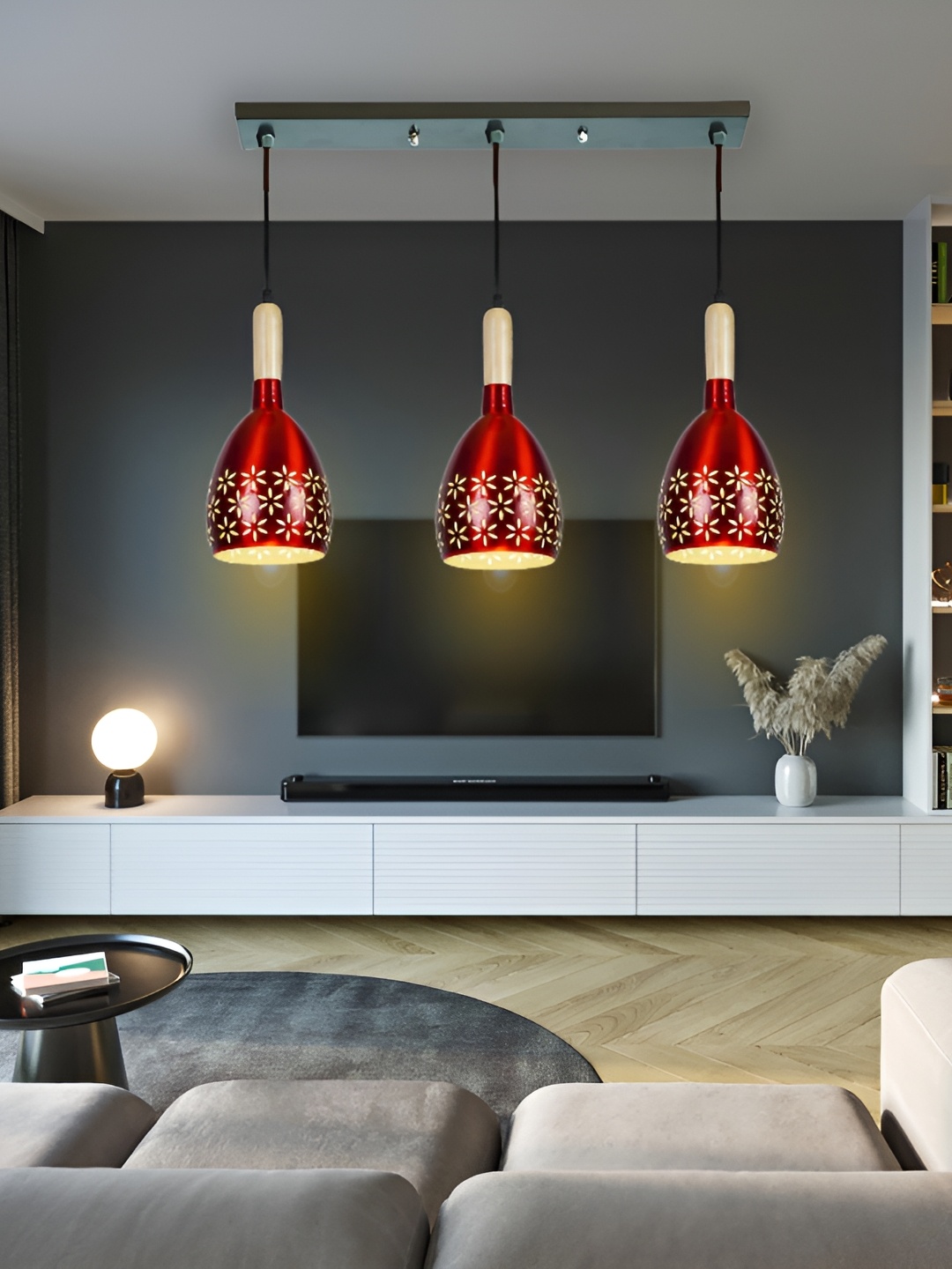 

GAUVIK Maroon Aluminium Ceiling Lamp