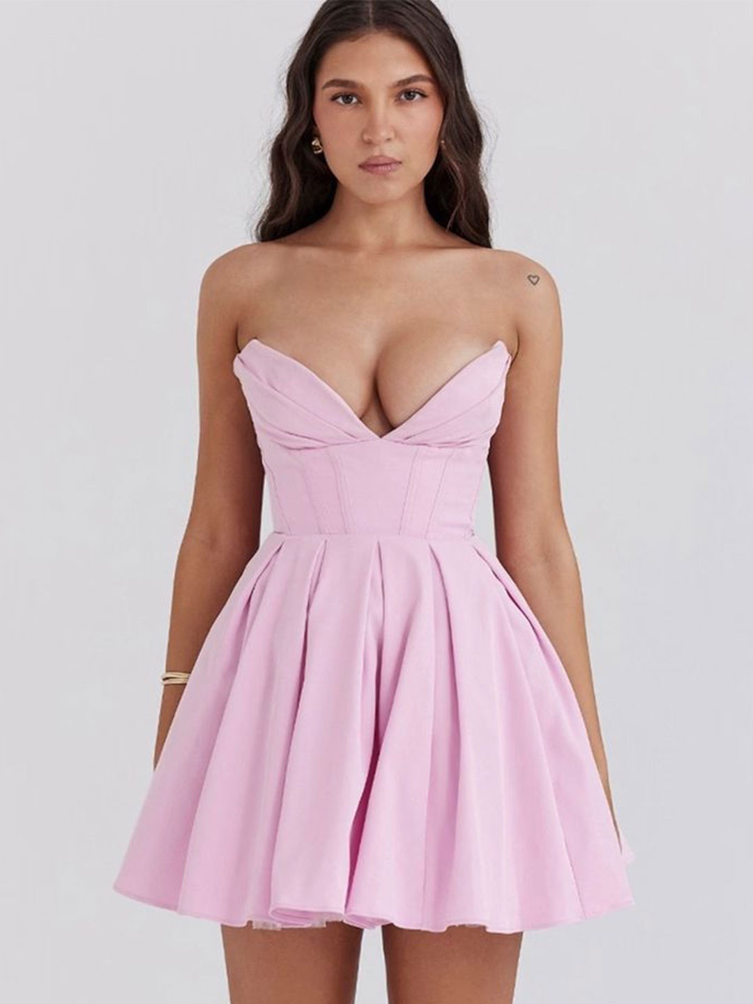 

LULU & SKY Fit & Flare Mini Dress, Pink