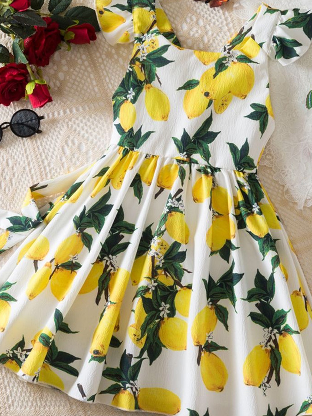 

LULU & SKY Floral Print Fit & Flare Dress, White