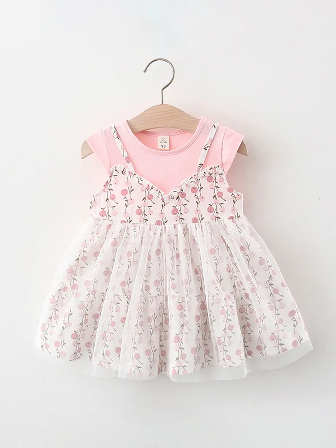 

LULU & SKY Floral Print Fit & Flare Dress, Pink