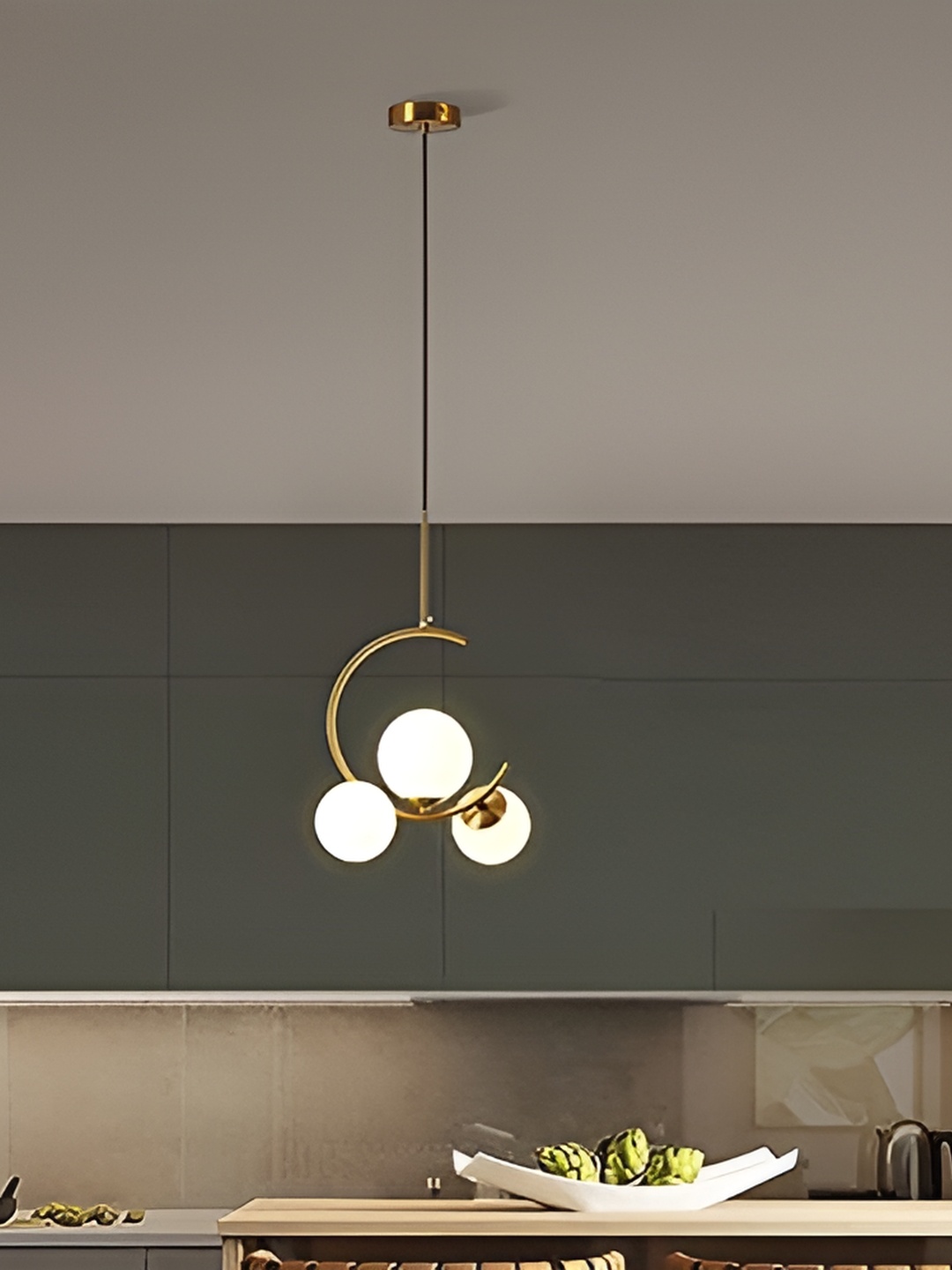 

GAUVIK Gold-Toned Glass Ceiling Lamp