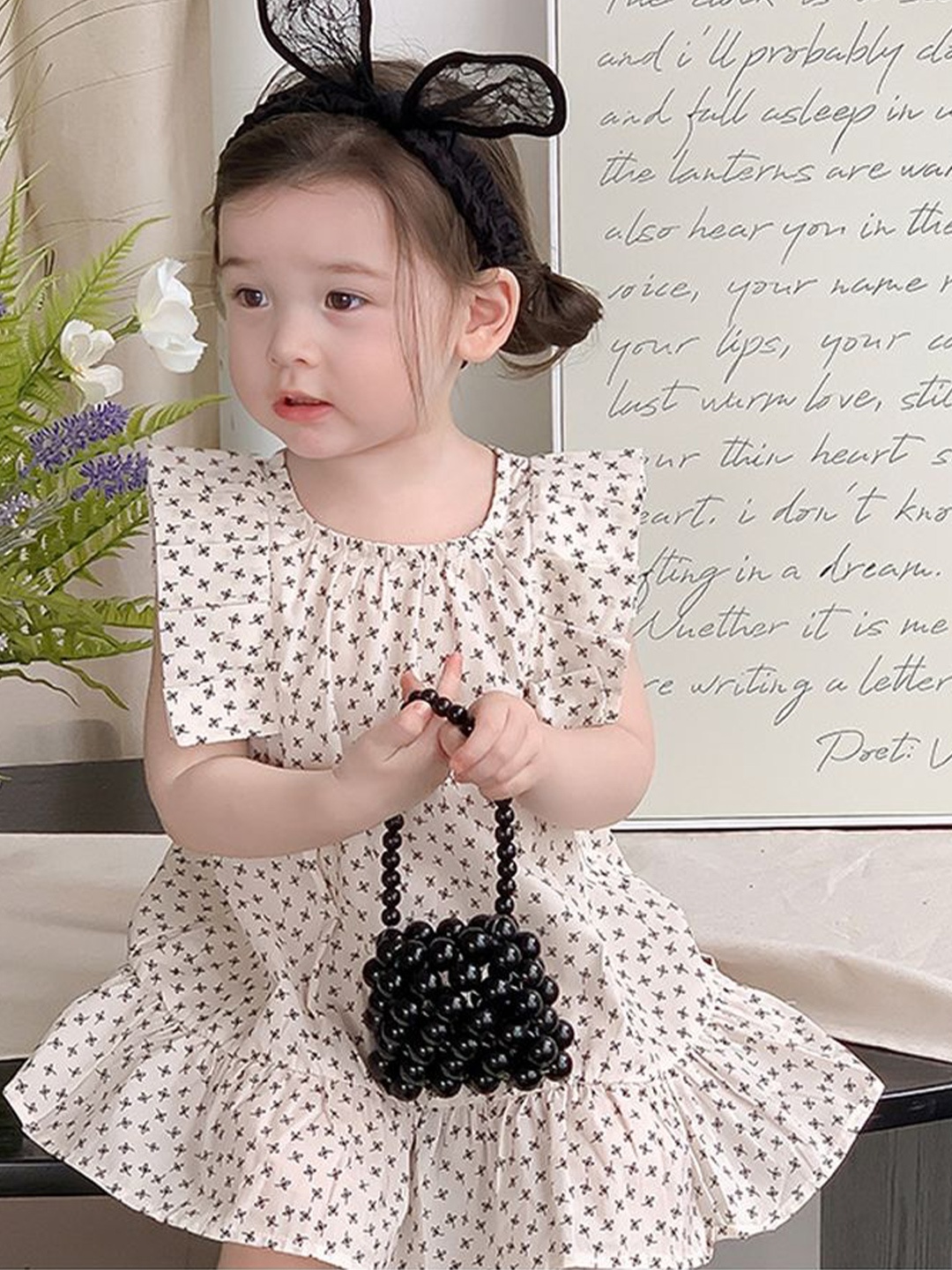 

LULU & SKY Polka Dot Print Fit & Flare Dress, Beige