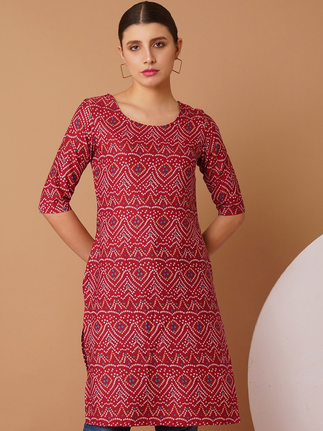 

Moda Rapido Ethnic Motifs Printed Kurti, Maroon