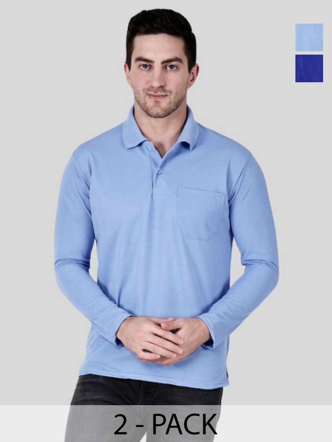 

SAIKSA FASHION Men 2 Polo Collar Pockets T-shirt, Multi